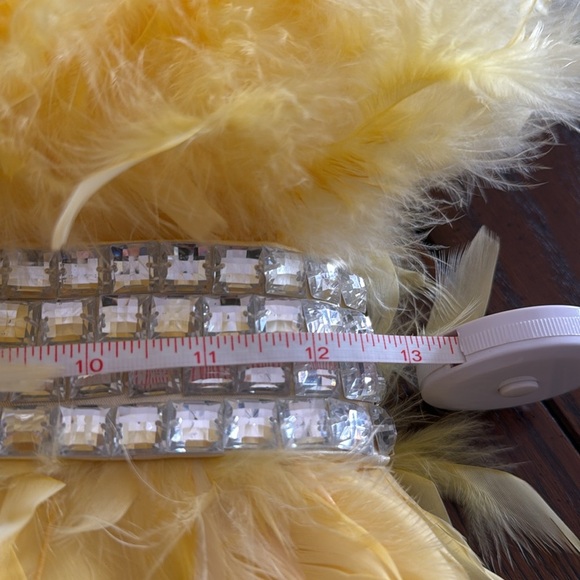 Yellow feathered party dress. No brand name. Super pretty! - Picture 9 of 9